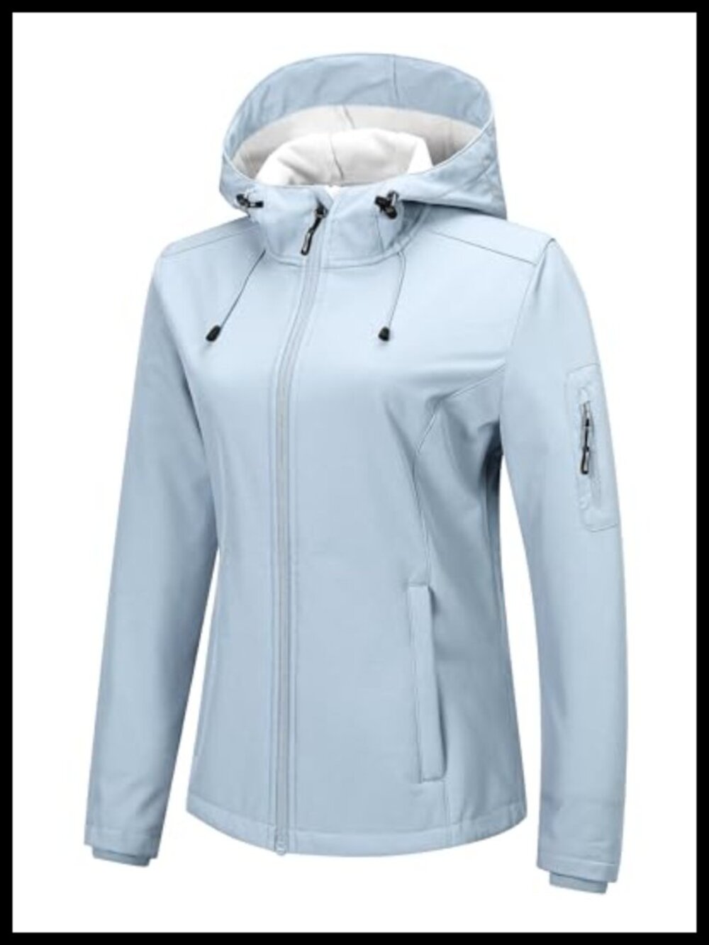 Women's Softshell Jacket Fleece Lined Waterproof Windproof Rain Coat with Hood